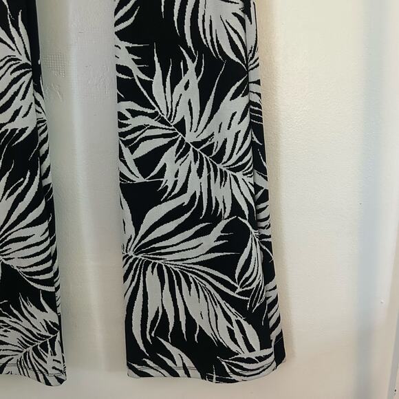 Zara Women's Tropical Leaf Pull-On Flare Elastic Waist Pants S Small NWOT - Picture 5 of 8